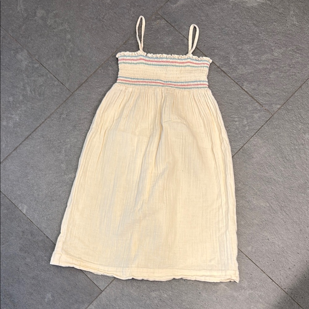Petit Bateau Cream Sundress Sleeveless Spaghetti Strap